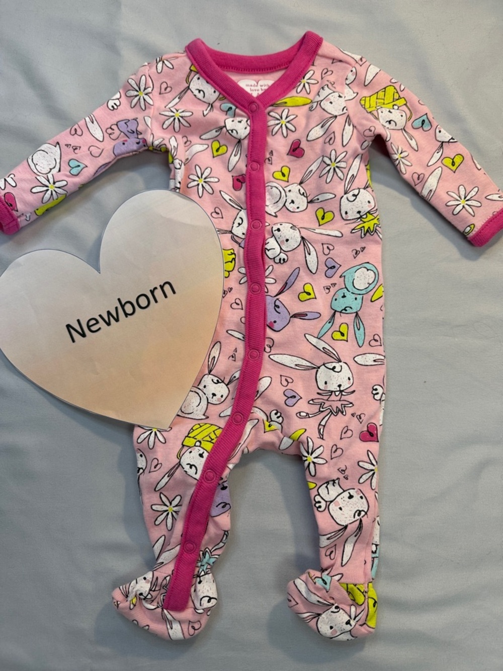 The Children's Place - NWOT - One Piece footed sleeper with Rabbit Design